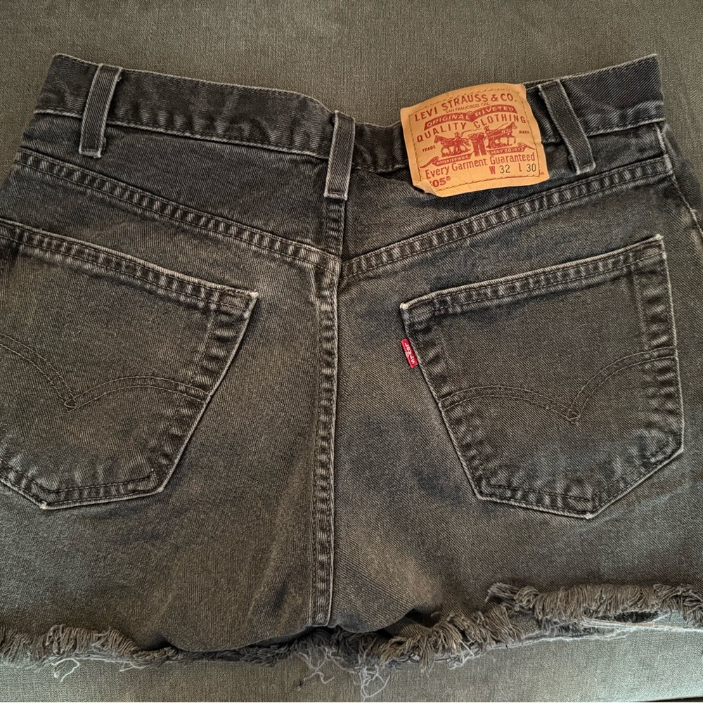 Levi's Charcoal Denim Cutoff Shorts